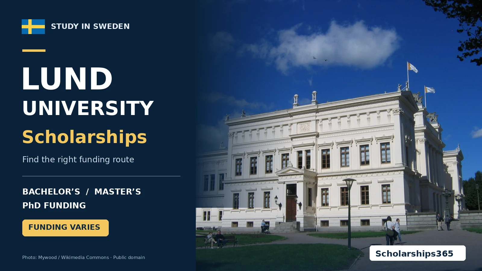Lund University scholarships in Sweden for bachelor's, master's and PhD study — Funding Varies