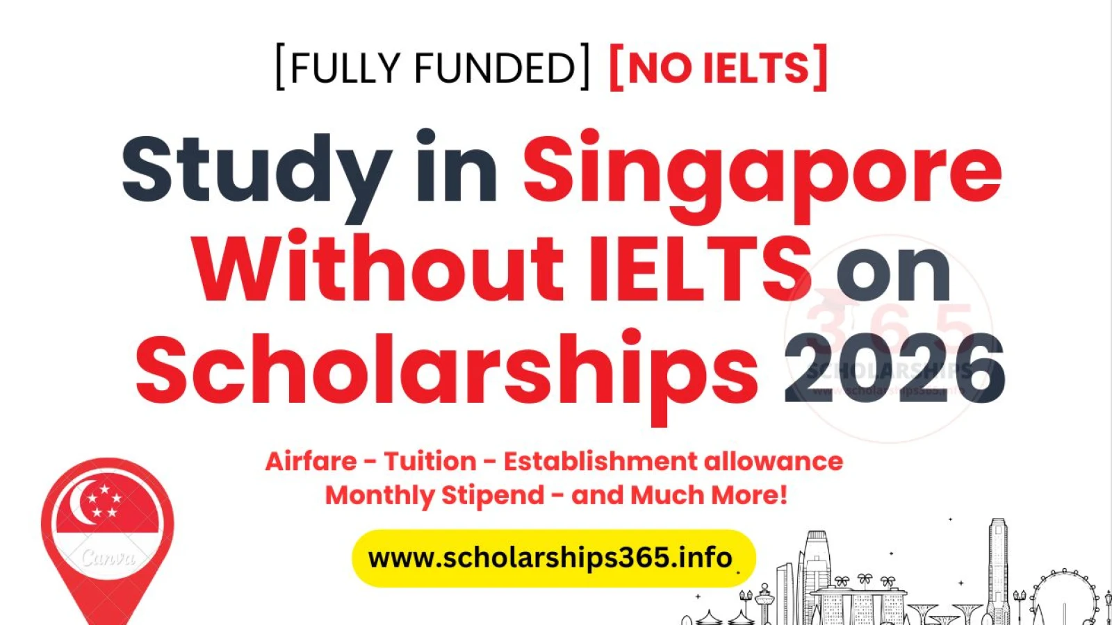 Study in Singapore Without IELTS on Scholarship 2026