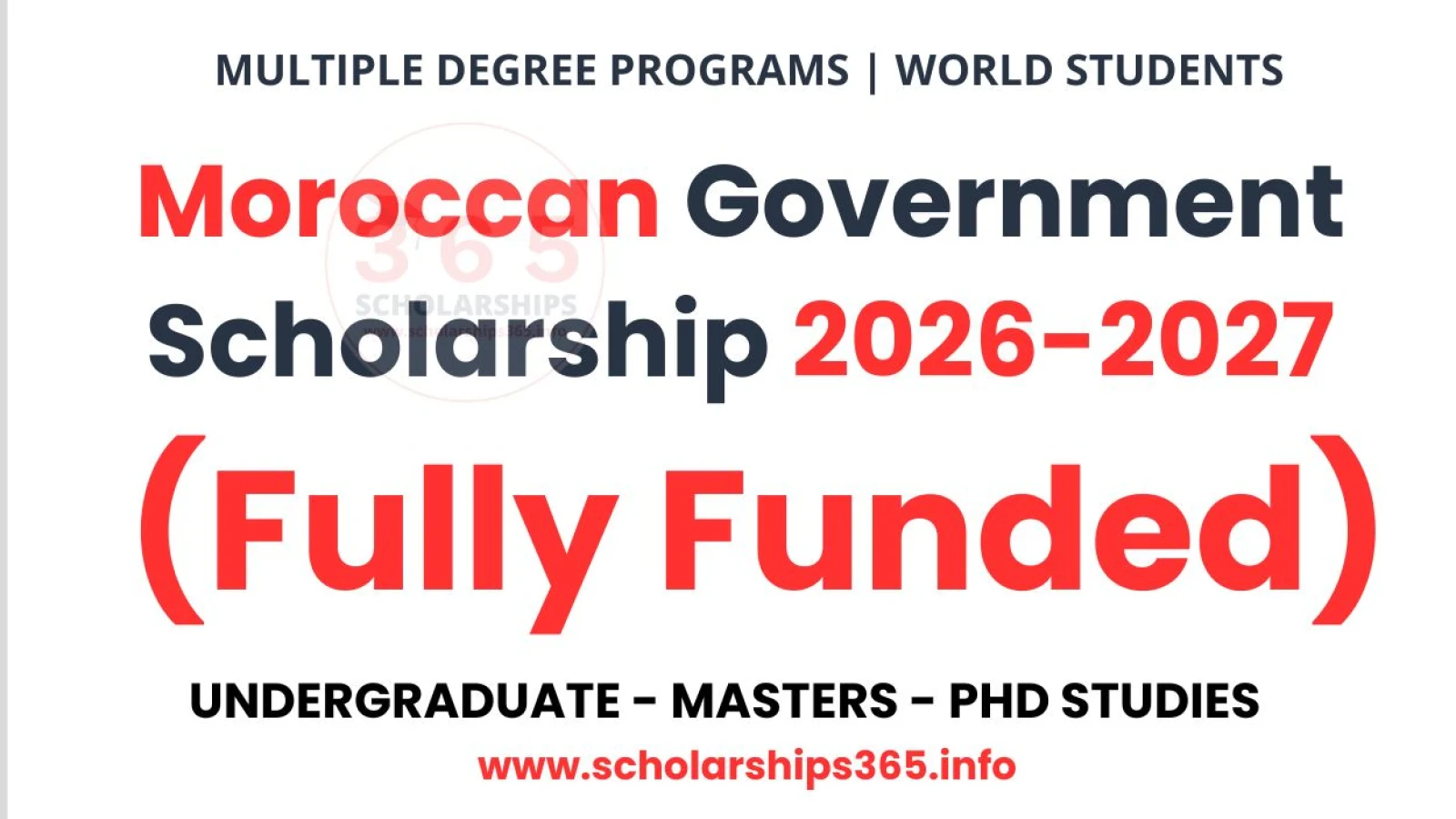 Moroccan Government Scholarship 2026-27 [Fully Funded]