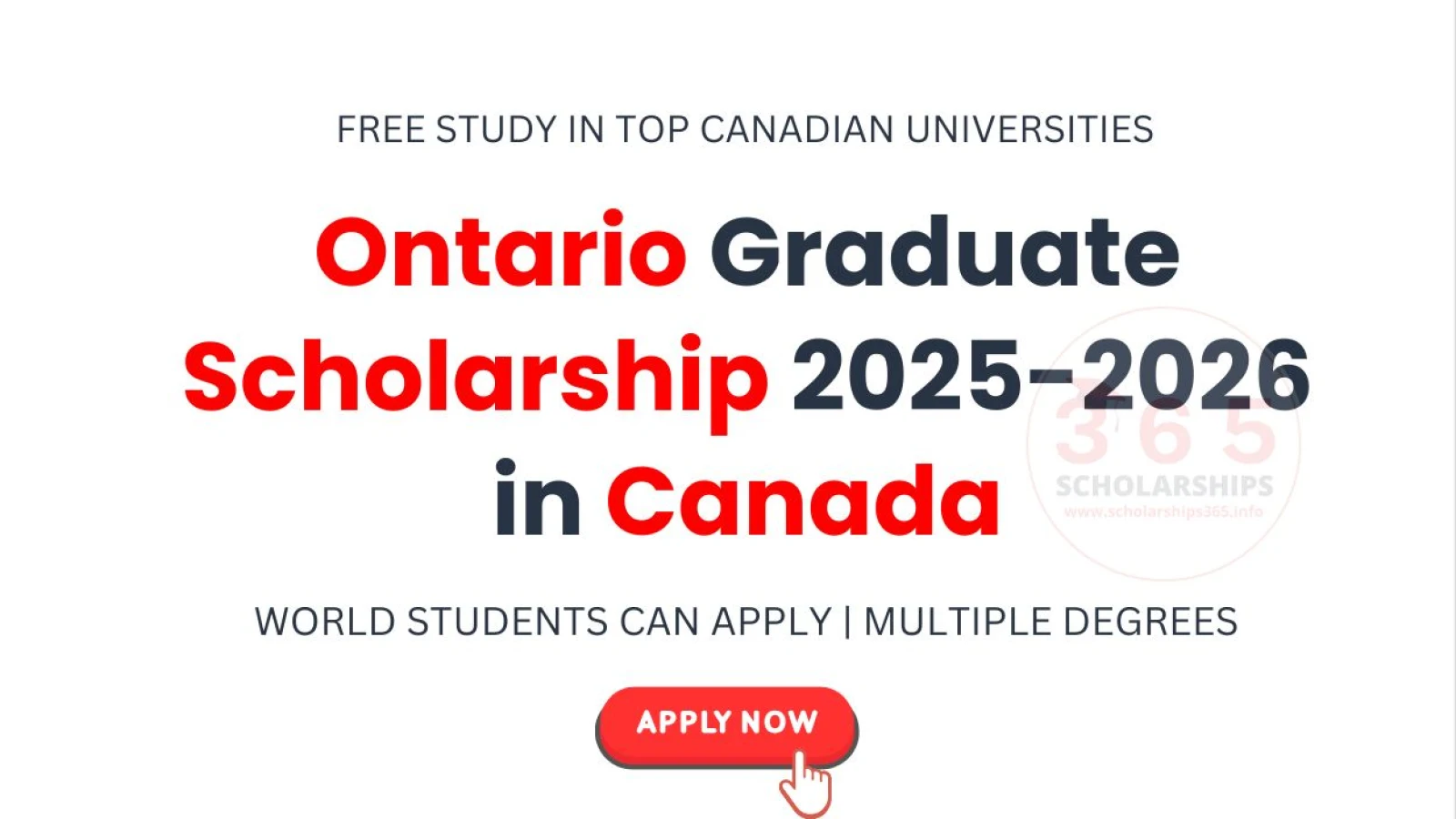 Ontario Graduate Scholarship 2025-2026 in Canada