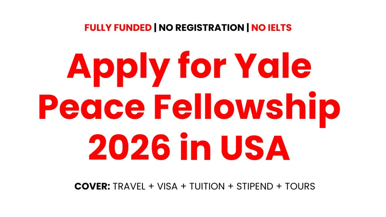 Apply for Yale Peace Fellowship 2026 in USA [Fully Funded Scholarships]