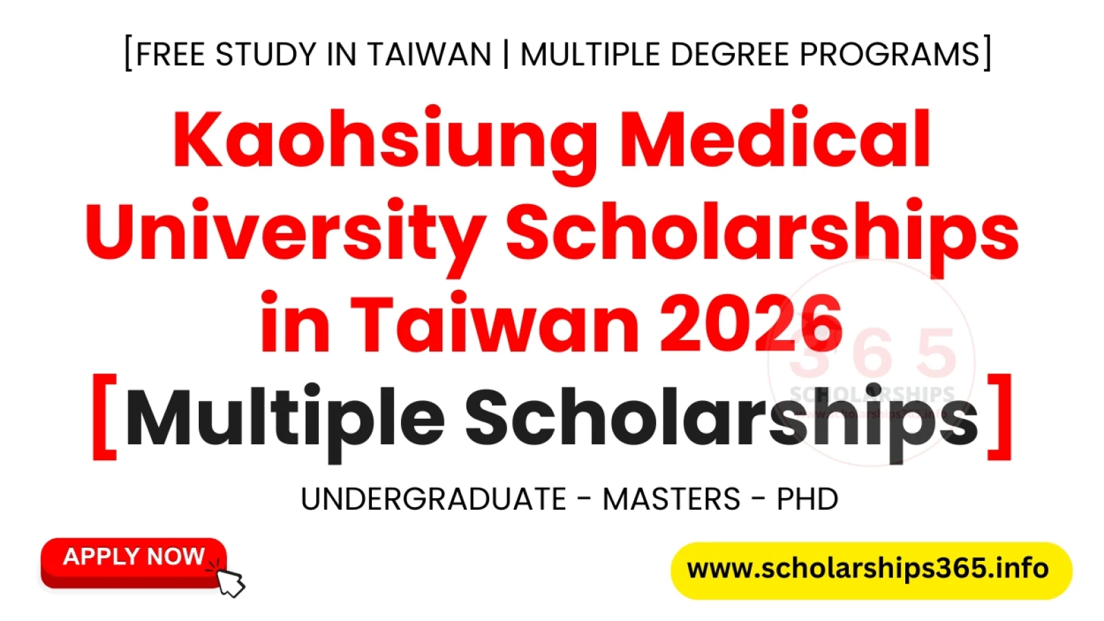 Kaohsiung Medical University Scholarships in Taiwan 2026 [Multiple Scholarships]