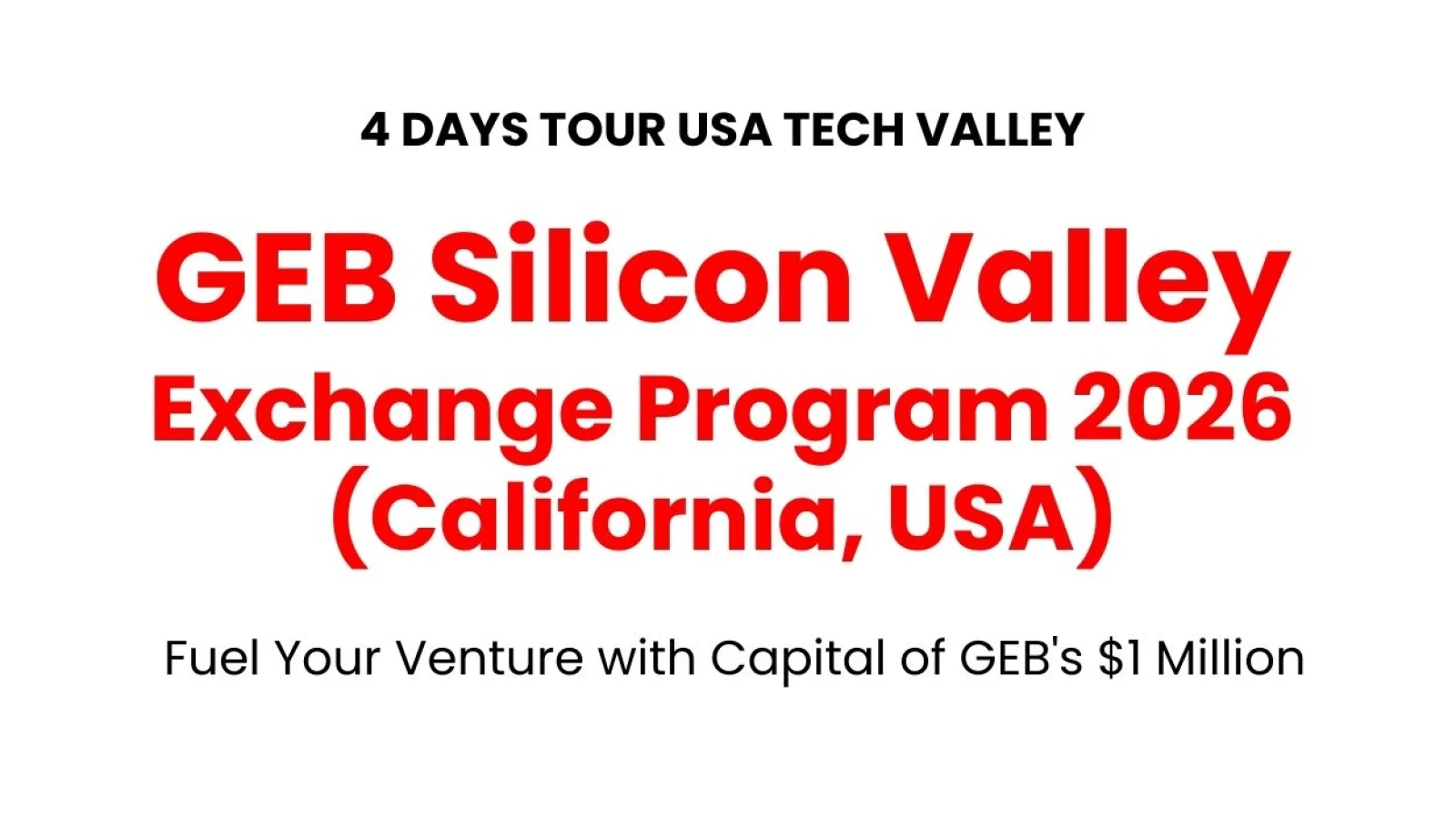 GEB Silicon Valley Exchange Program 2026 (California, USA)