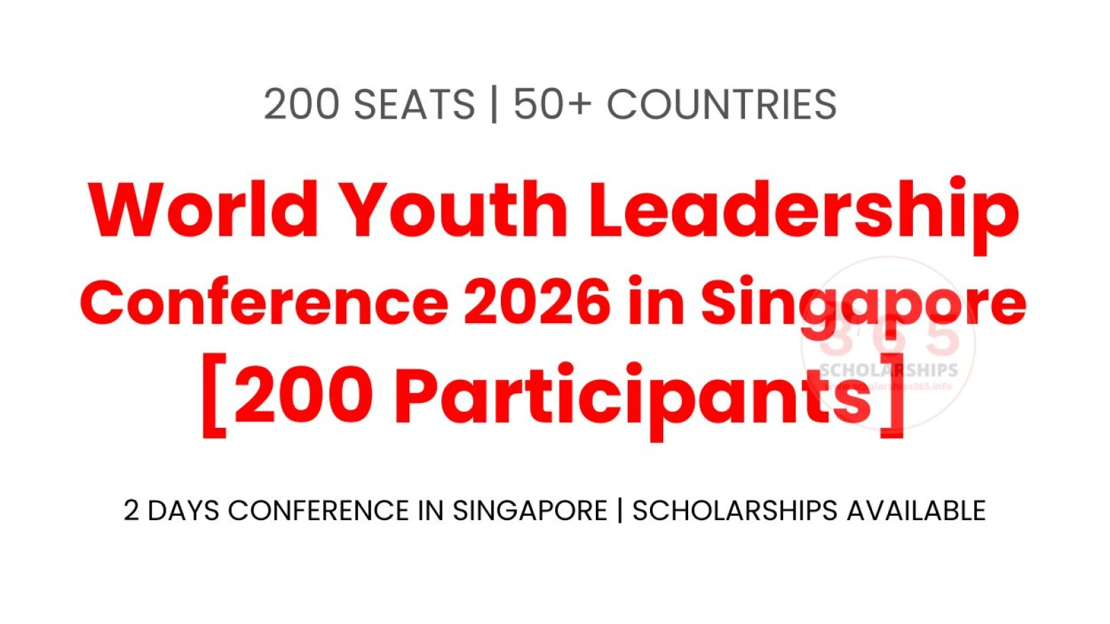 World Youth Leadership Conference 2026 in Singapore [200 Participants]