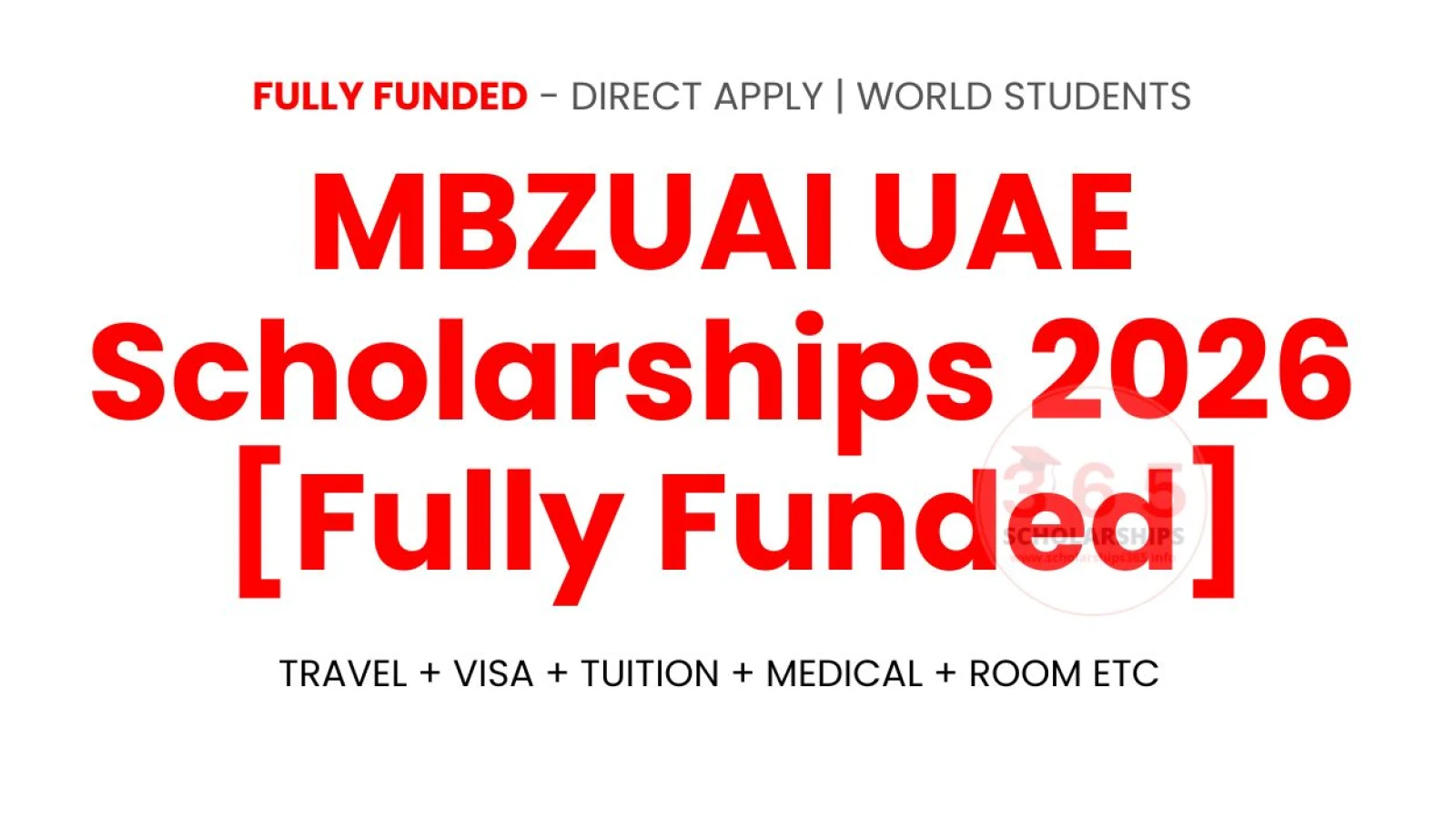MBZUAI UAE Scholarships 2026 [Fully Funded Scholarships]