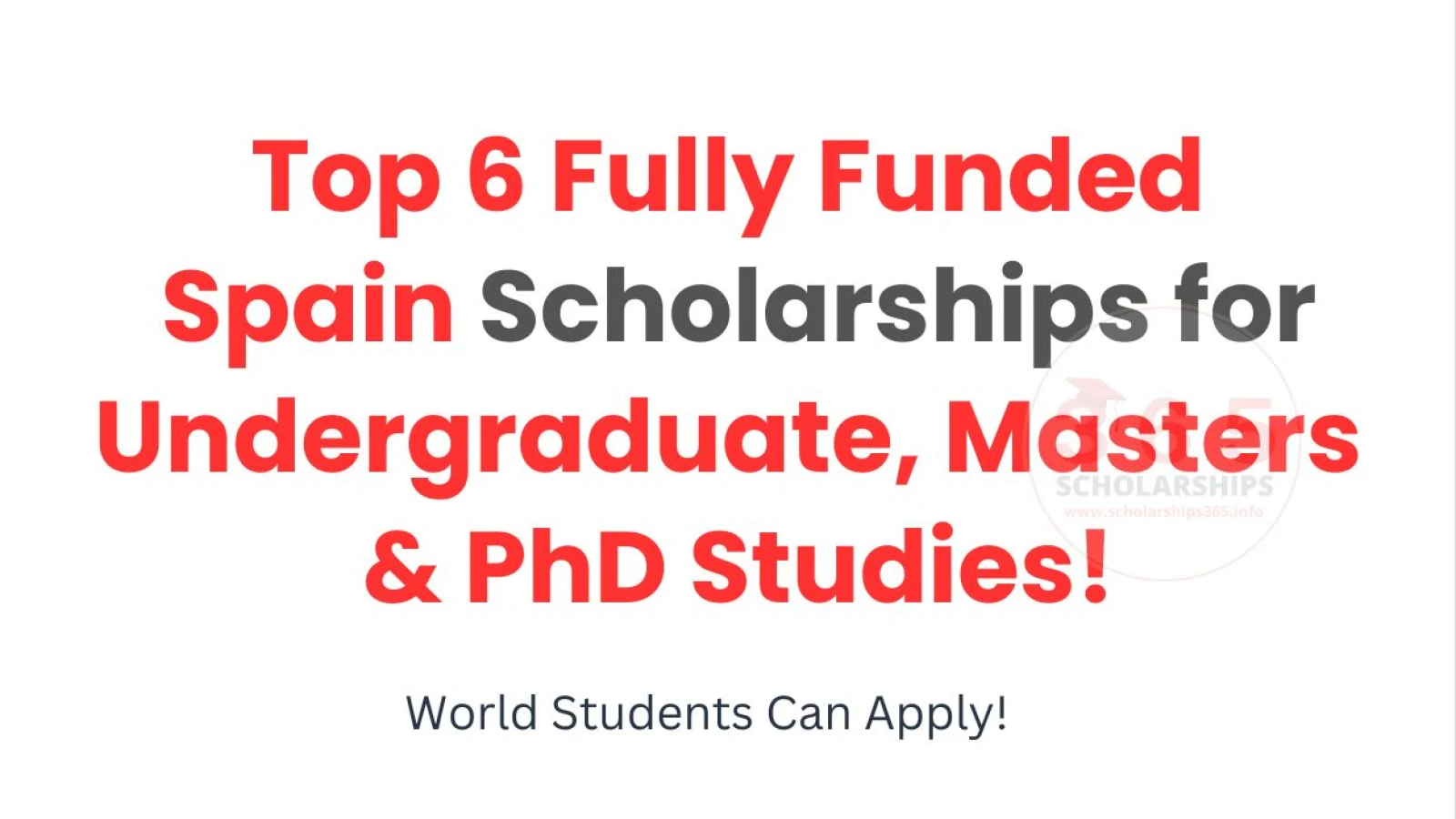 Top 6 Fully-funded Scholarships in Spain 2026 for World Students