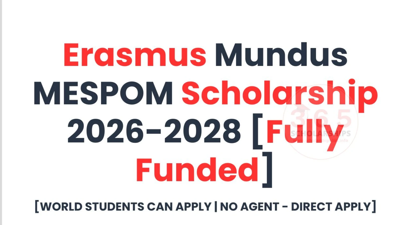 Erasmus Mundus MESPOM Scholarship 2026-28 [Fully Funded]