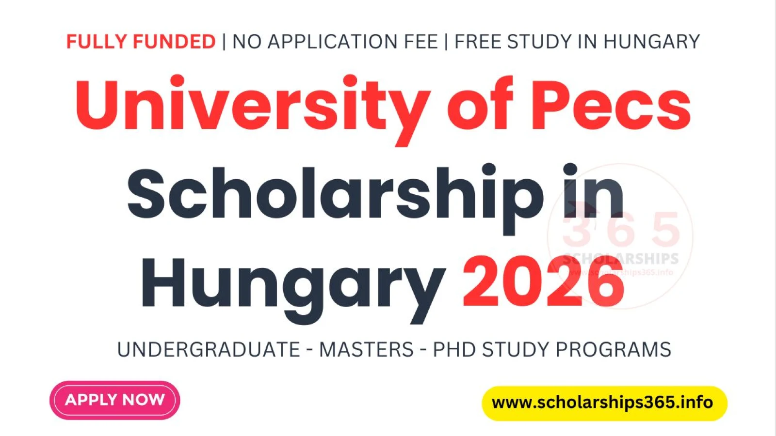 University of Pecs Scholarship in Hungary 2026 | Fully Funded
