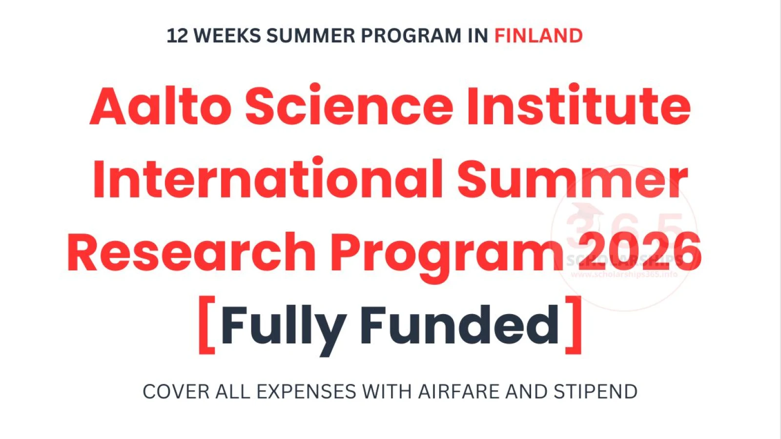 Aalto Science Institute International Summer Research Program 2026 [Fully Funded]