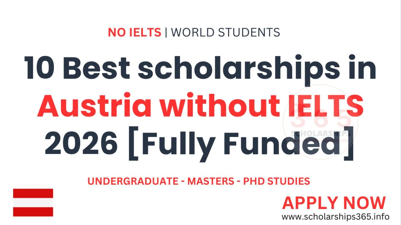 10 Best scholarships in Austria without IELTS 2026 [Funded / Fully Funded]