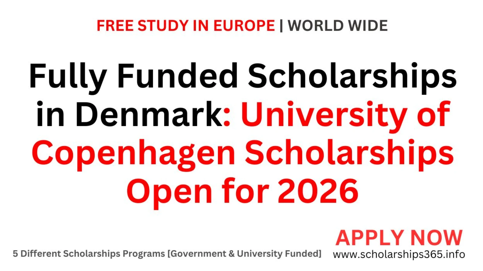 Fully Funded Scholarships in Denmark: University of Copenhagen Scholarships Open for 2026