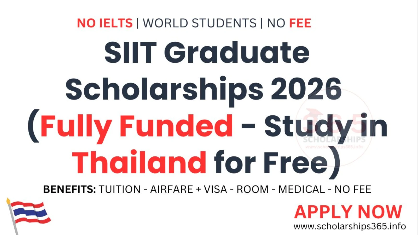 SIIT Graduate Scholarships 2026 (Fully Funded - Study in Thailand for Free)