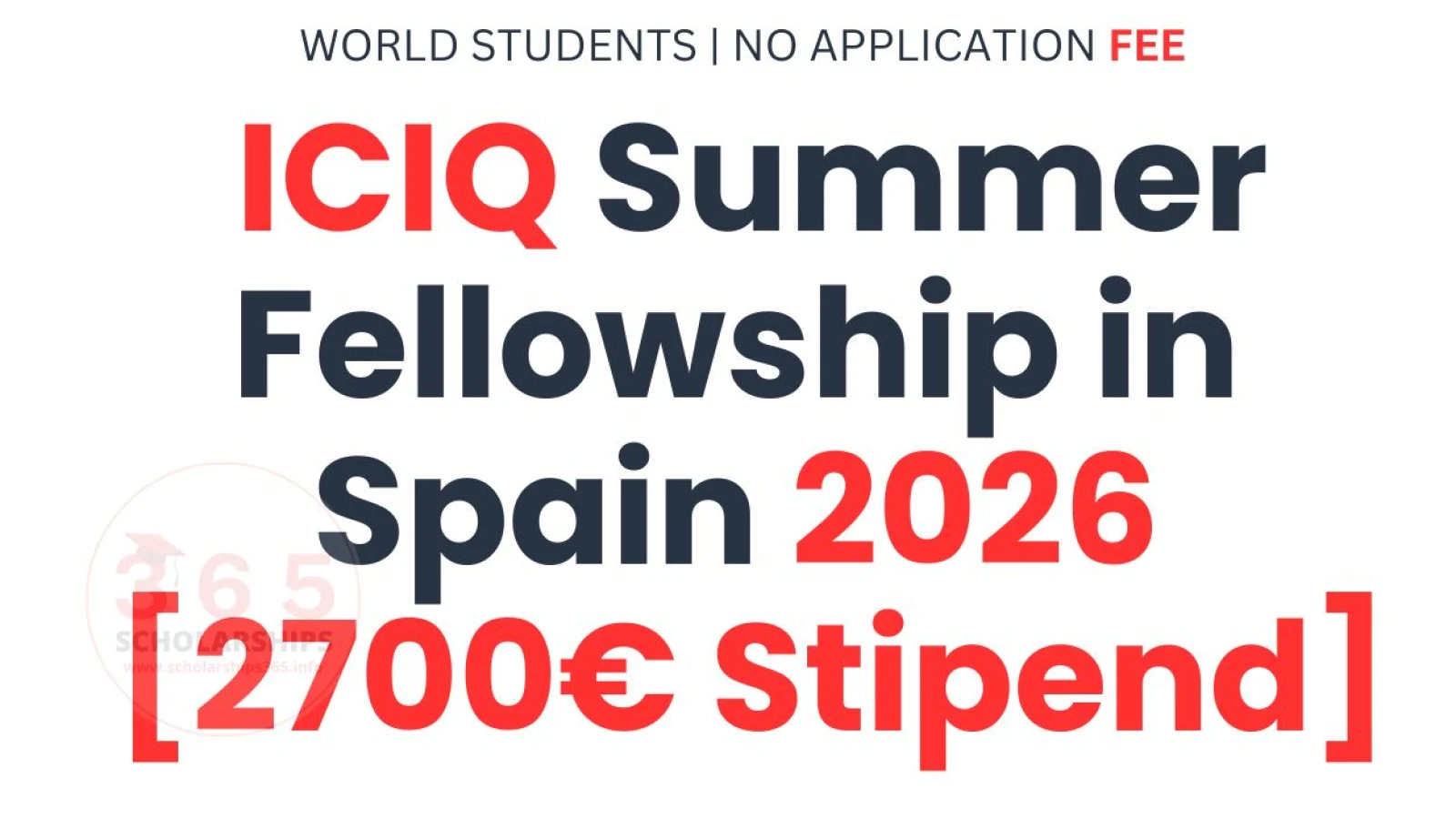 ICIQ Summer Fellowship in Spain 2026 [2700€ Stipend]