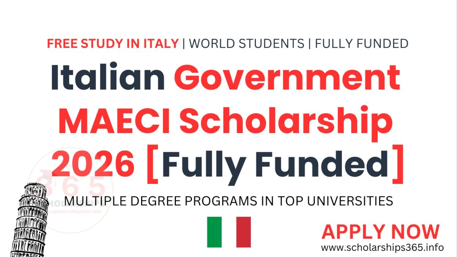 Italian Government MAECI Scholarship 2026 | Fully Funded