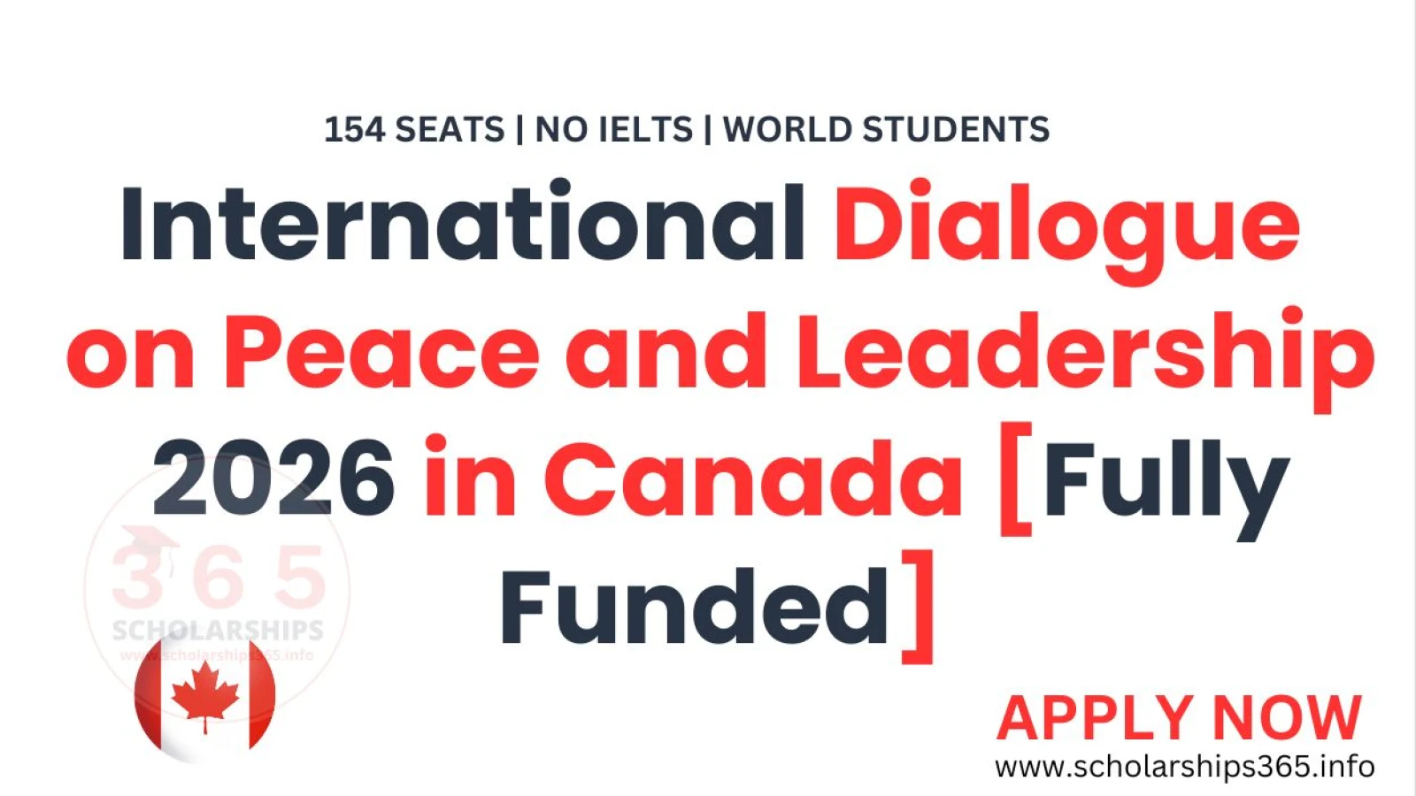 International Dialogue on Peace and Leadership 2026 in Canada | Fully Funded