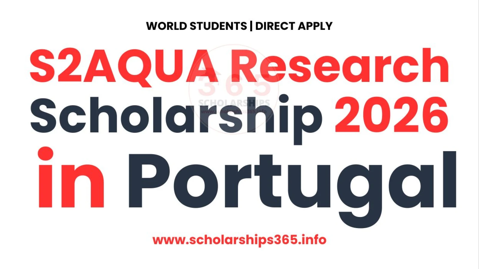 S2AQUA Research Scholarship 2026 in Portugal