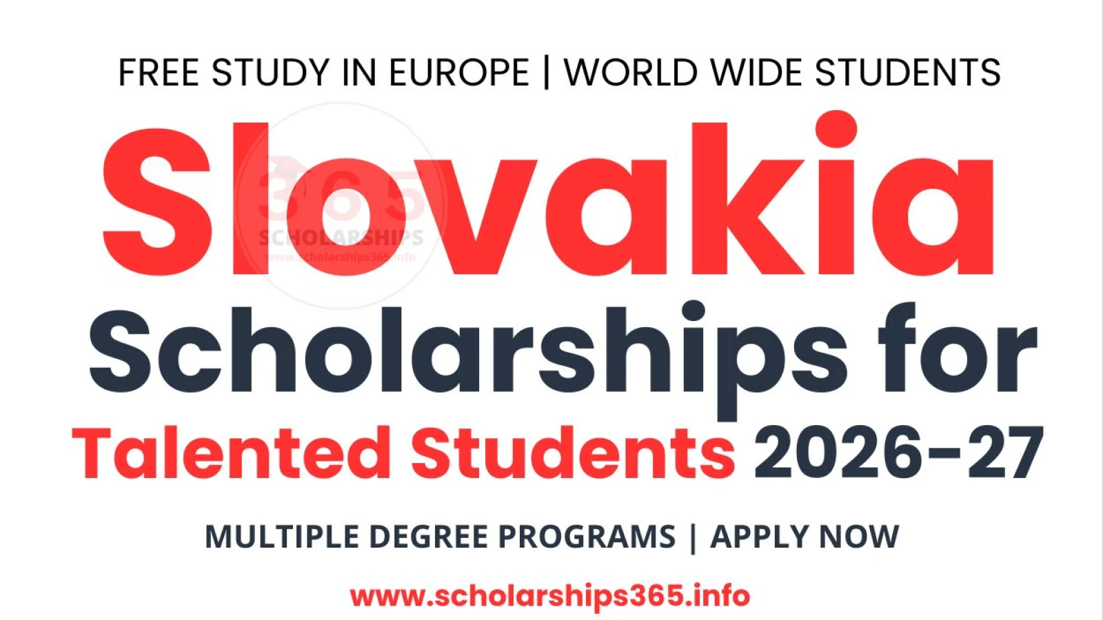 Slovakia Scholarships for Talented Students 2026-27 | Study in Europe