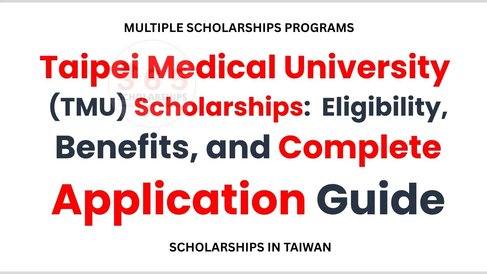 Taipei Medical University Scholarships 2026/2027: Full Guide