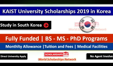 KAIST University Scholarships for International Students 2019 in South Korea