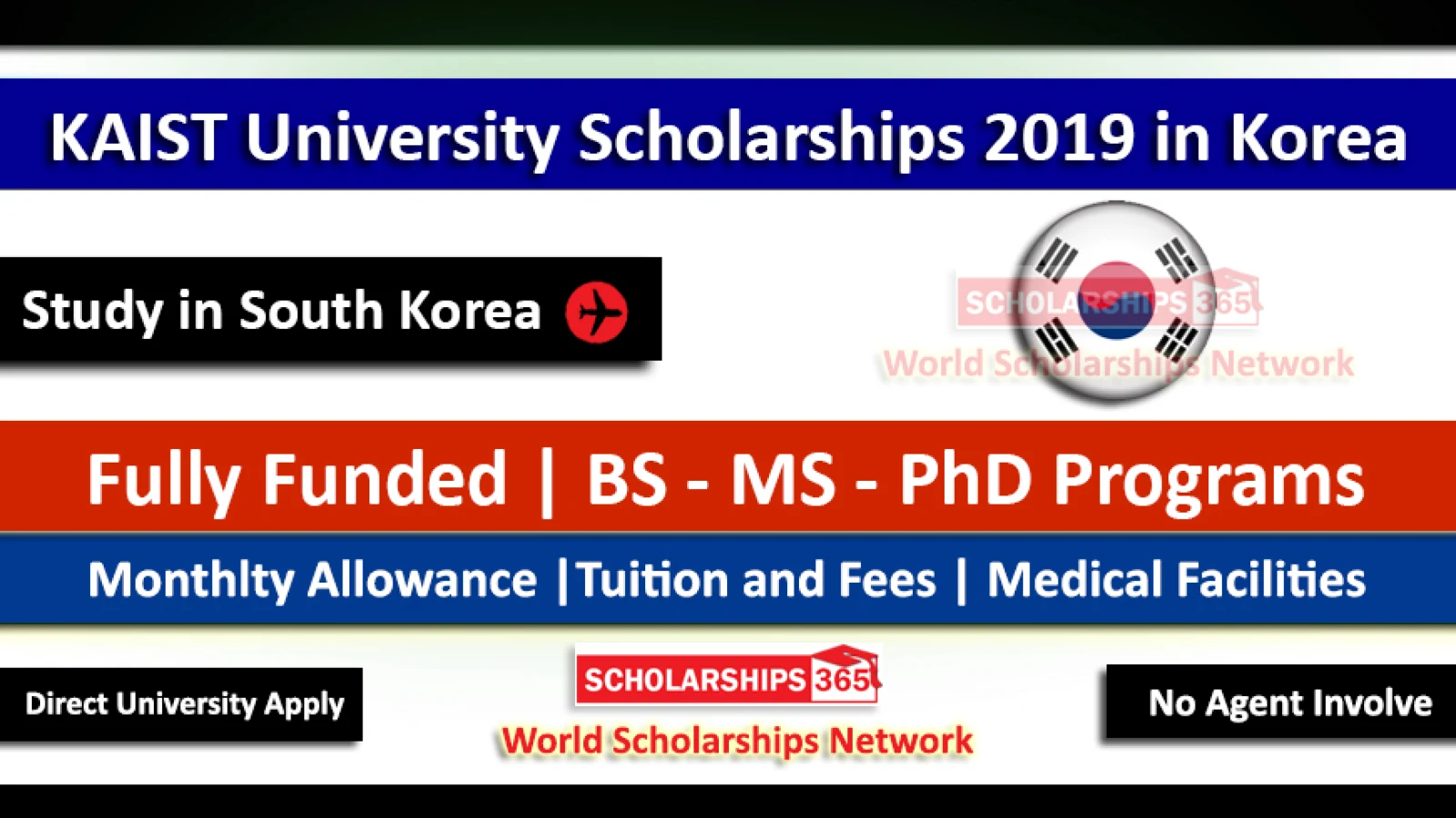 KAIST University Scholarships for International Students 2019 in South Korea