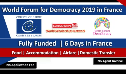 World Forum for Democracy 2019 Fully Funded in France - Youth Delegation 2019-2020