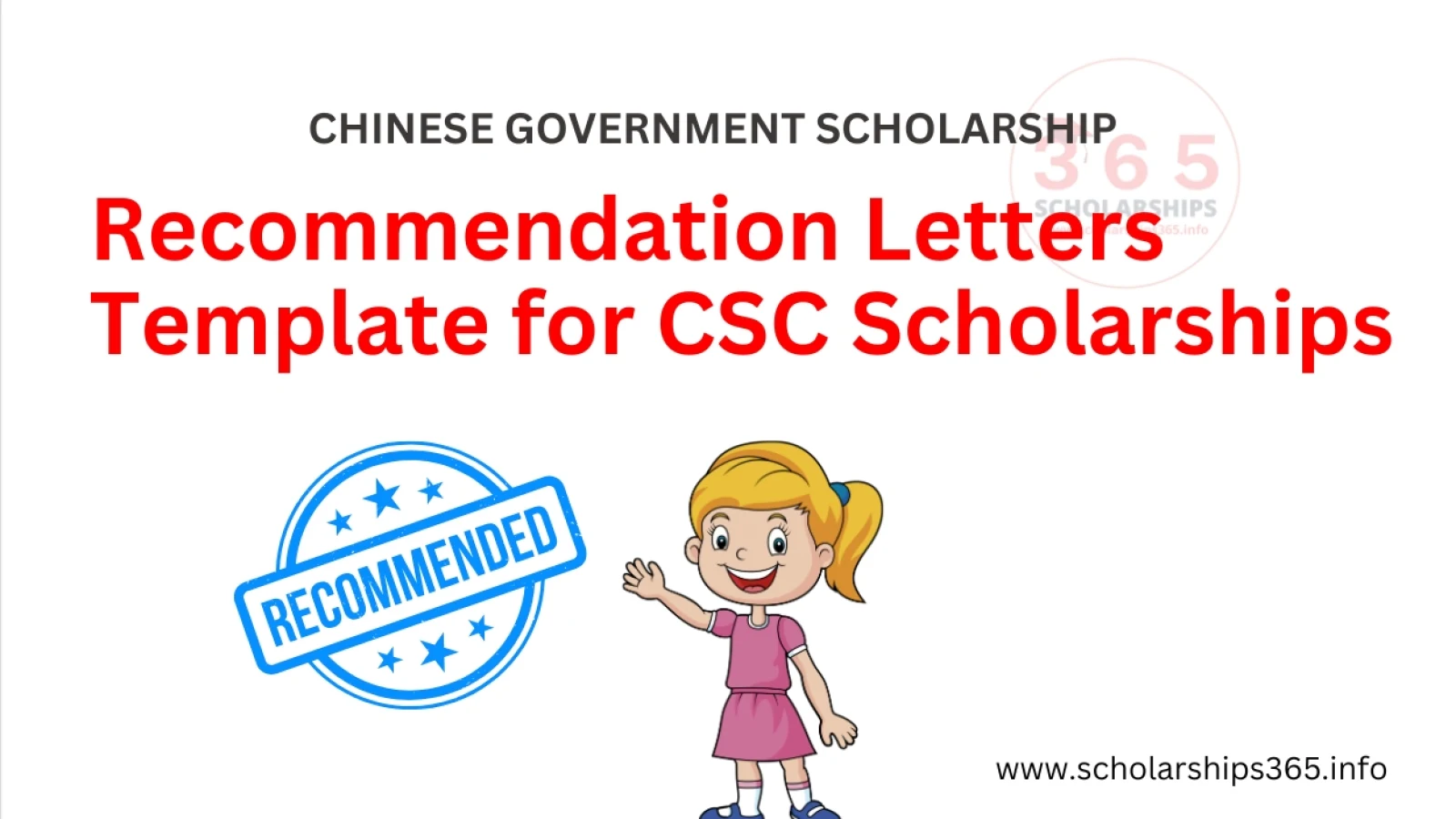 Recommendation Letters Template for CSC Scholarships 2025 - Chinese Government Scholarships
