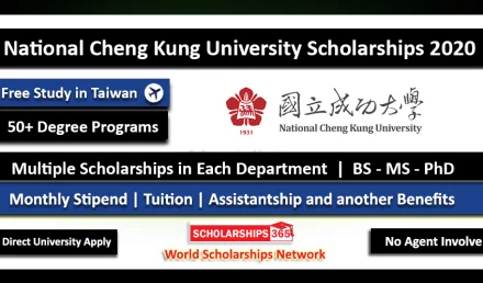 National Cheng Kung University Distinguished International Student Scholarships 2020