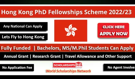 Hong Kong PhD Fellowship Scheme Program 2022-23  | Fully Funded Fellowships