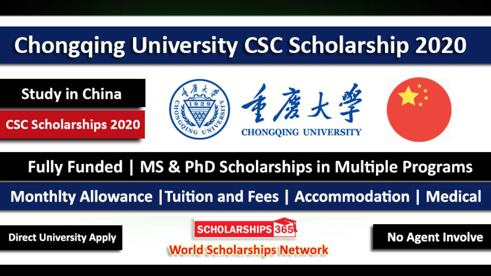 Chongqing University CSC Scholarship 2020 - Chinese Government Scholarship