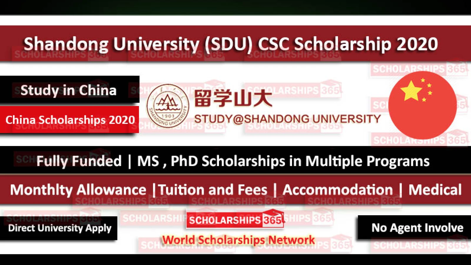 Shandong University CSC Scholarship 2020 - Fully Funded - Chinese Government Scholarship