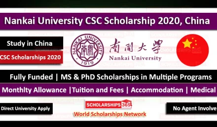 Nankai University CSC Scholarship 2020 - Fully Funded for International Students