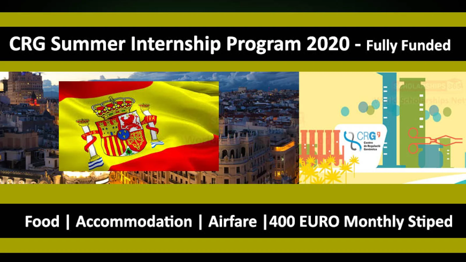 CRG Summer Internship 2021 in Spain - Fully Funded for international students