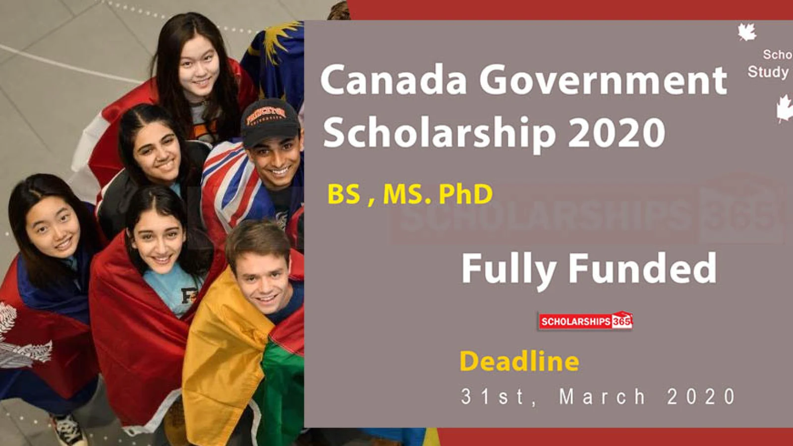 Canada Scholarship for International Students 2020-2021 - Global Affairs Canada