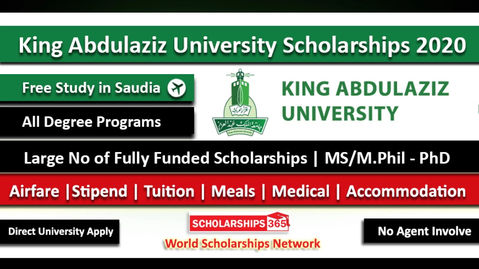 King Abdulaziz University Scholarship 2020-2021 Saudi Arabia For Master, PhD - Fully Funded