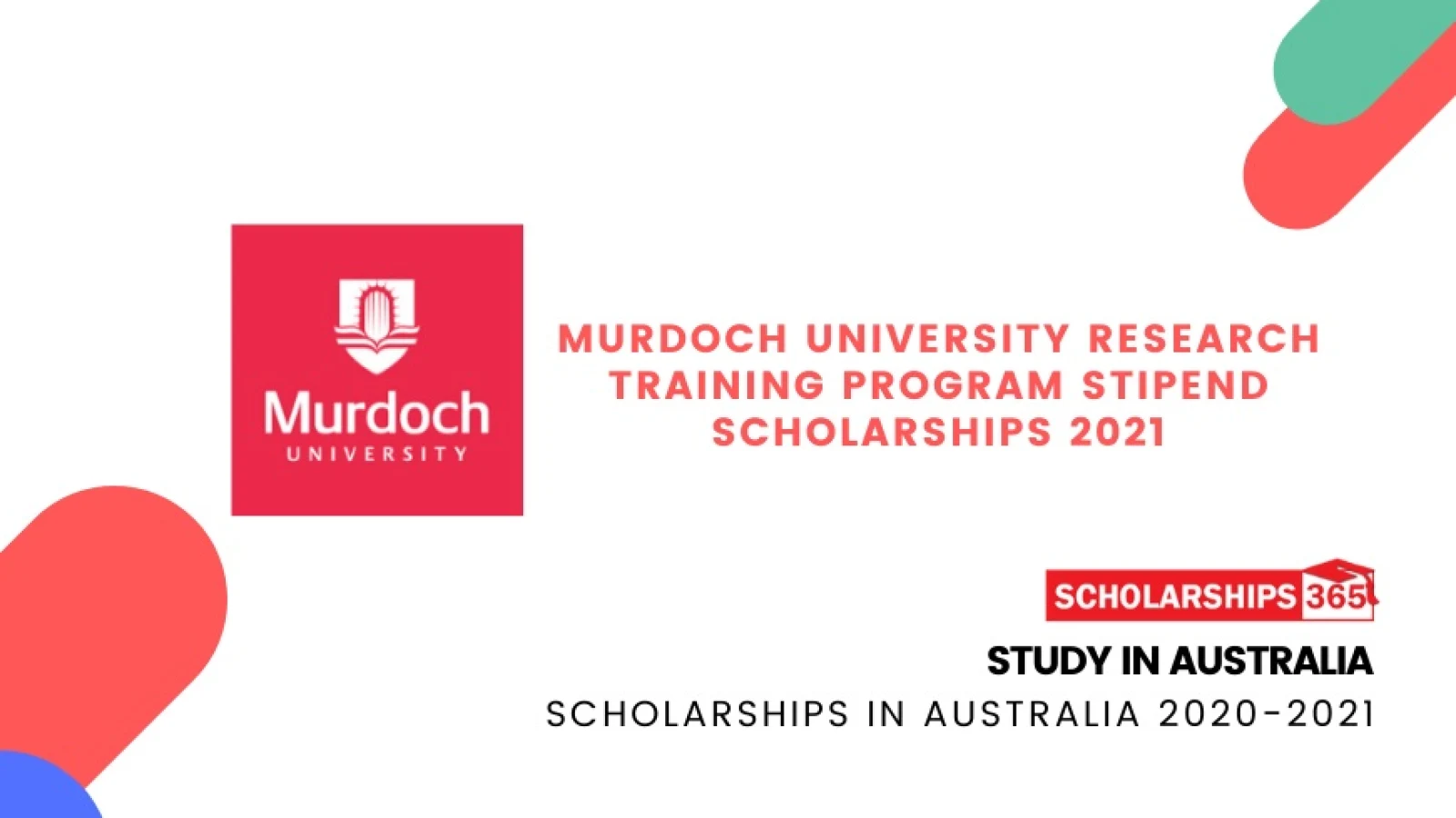 Murdoch University Research Training Program Stipend Scholarships 2021