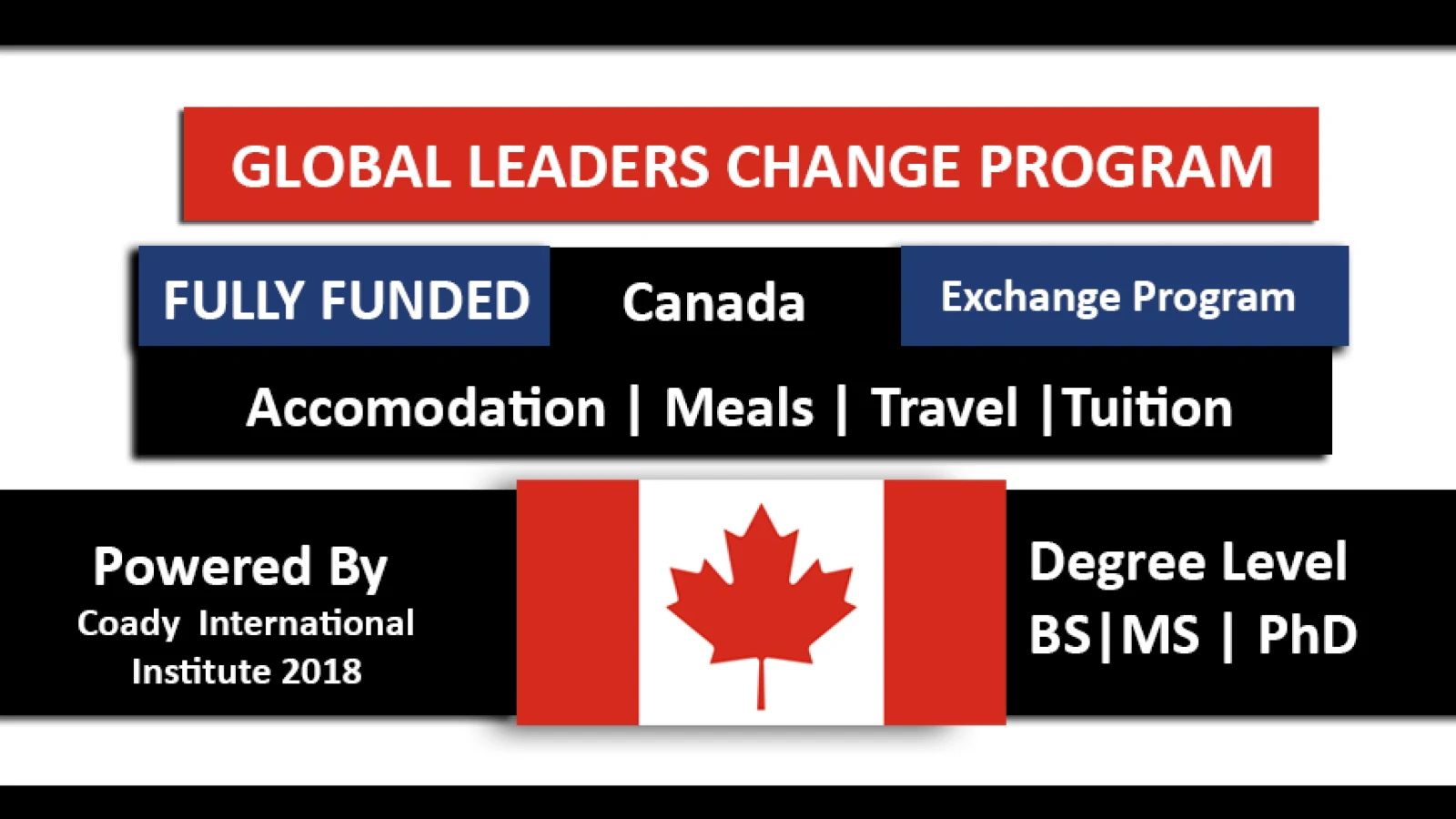 Global Change Leaders 2018 Program Fully Funded Canada