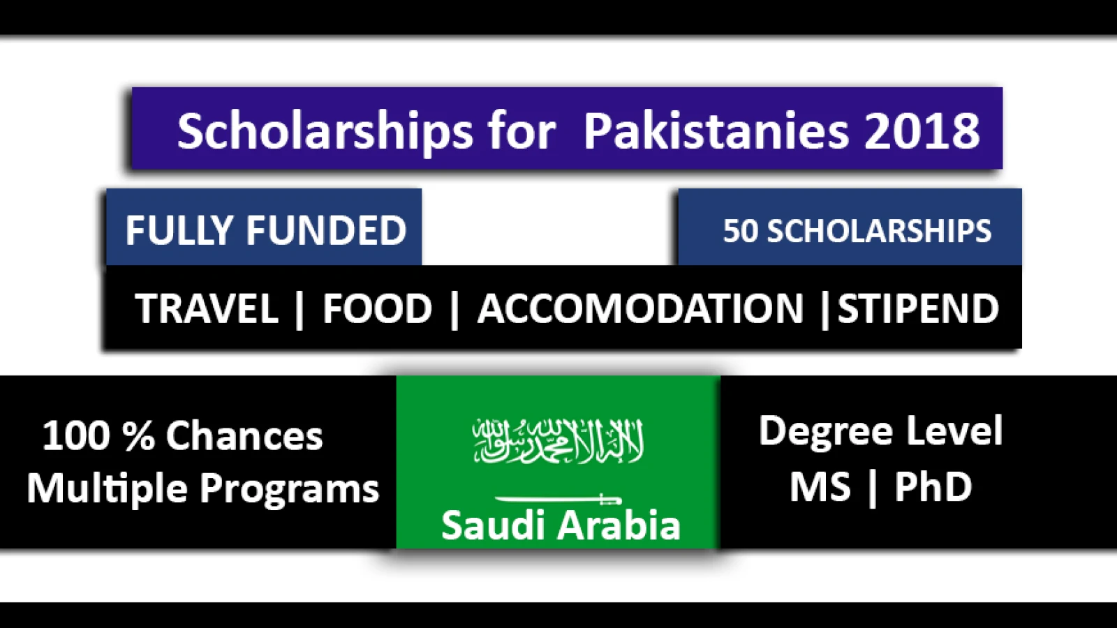 Saudi Arabia Scholarships for Pakistani Students 2018-2019