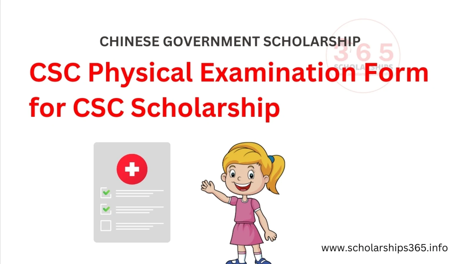 CSC Physical Examination Form for CSC Scholarship - Study in China