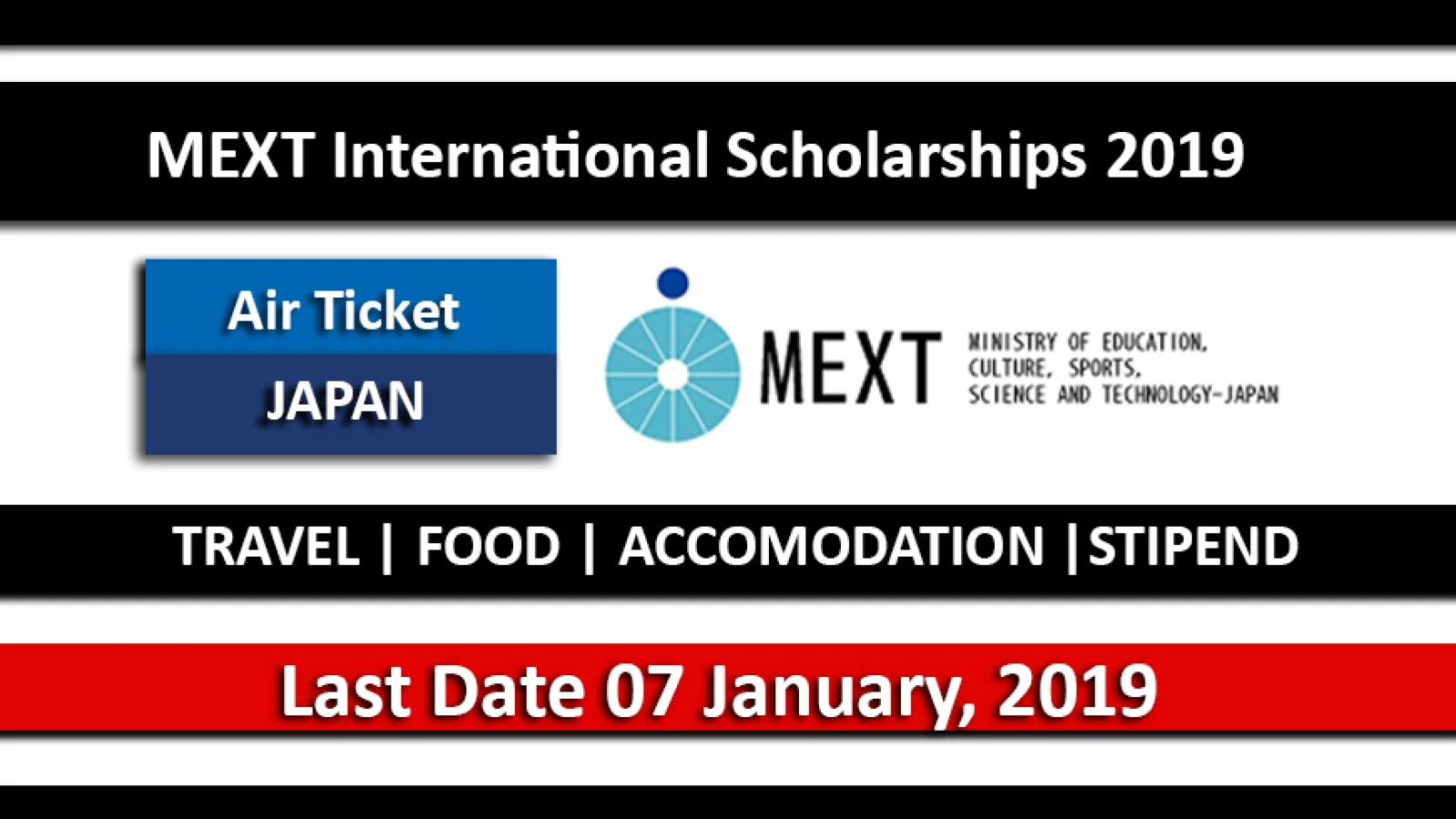 MEXT International Students Scholarships 2019