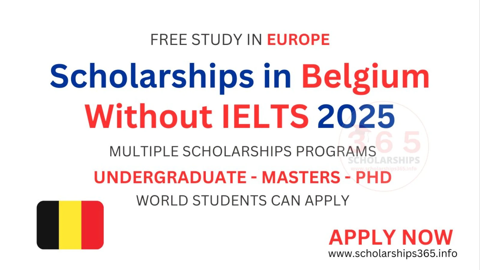 Scholarships in Belgium without IELTS 2025/2026 | Fully Funded Scholarships