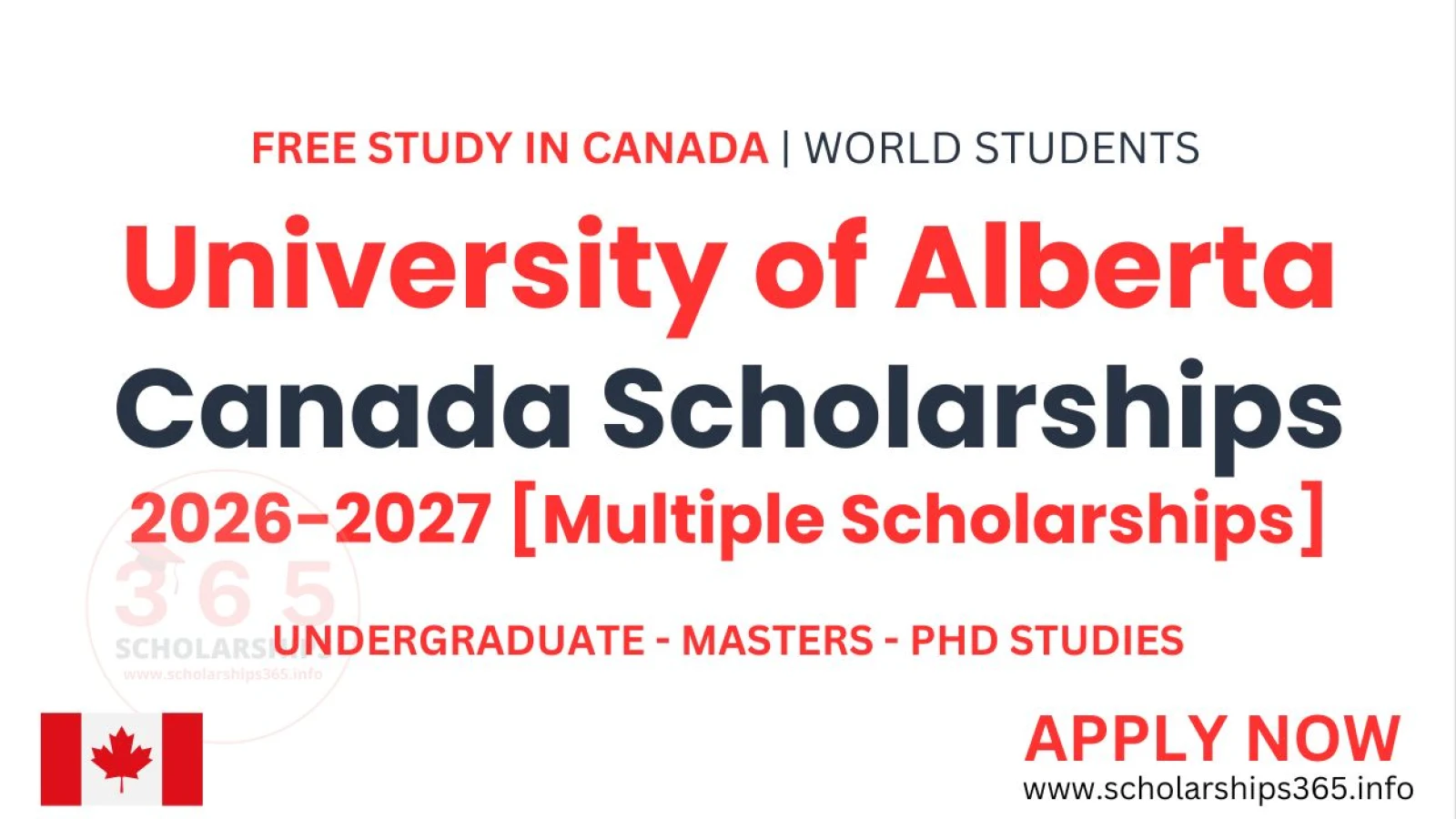 University of Alberta Canada Scholarships 2026-2027 [Multiple Scholarships]