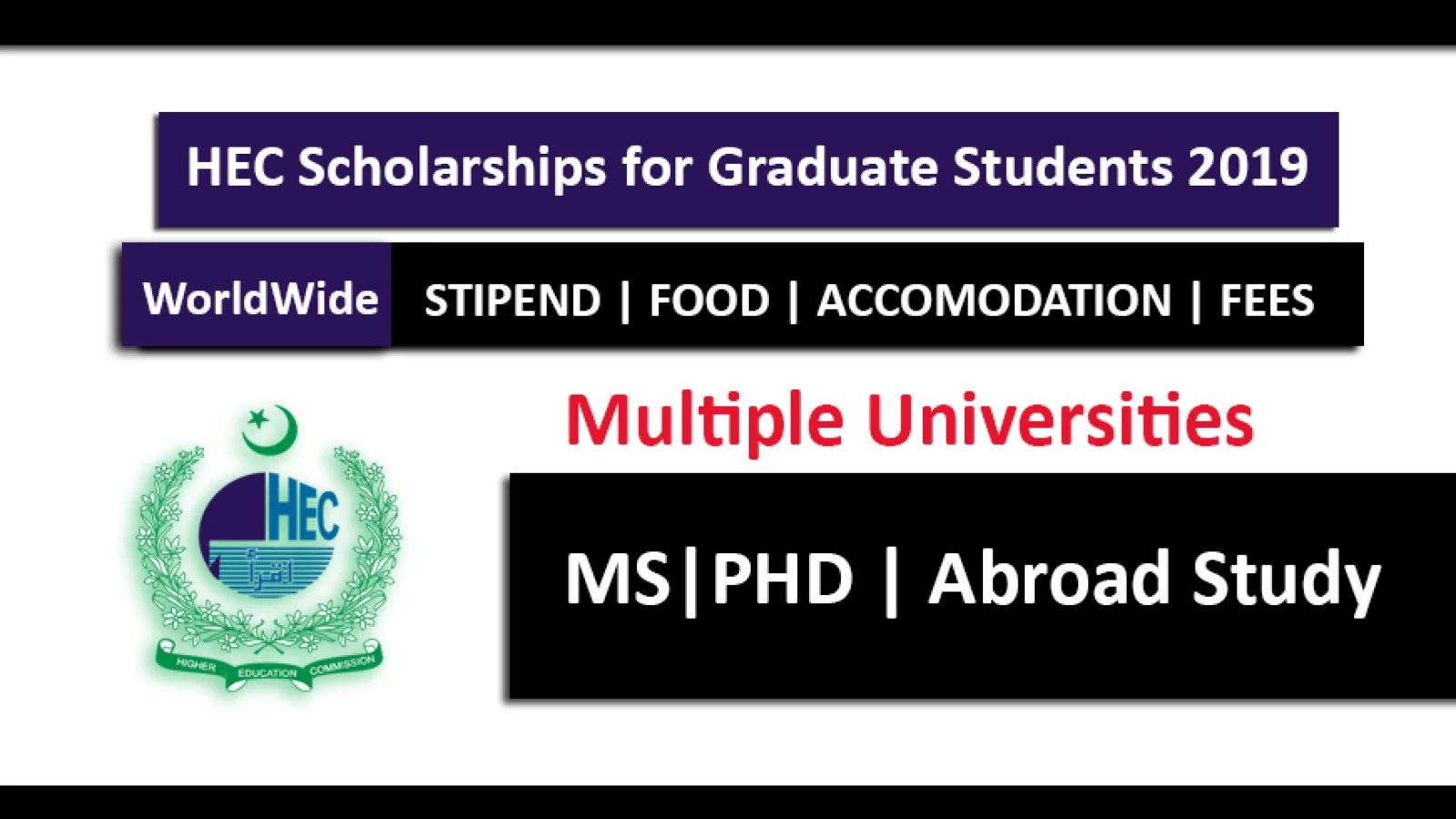 HEC Scholarships 2019-2020 for Graduates Students