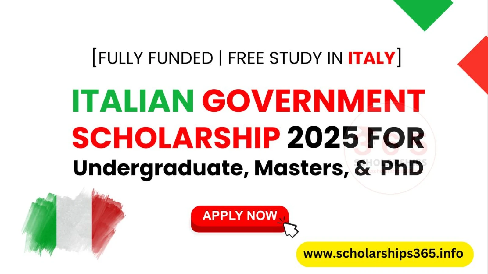 Italian Government Scholarship 2025 for Undergraduate, Masters & PhD [Fully Funded]