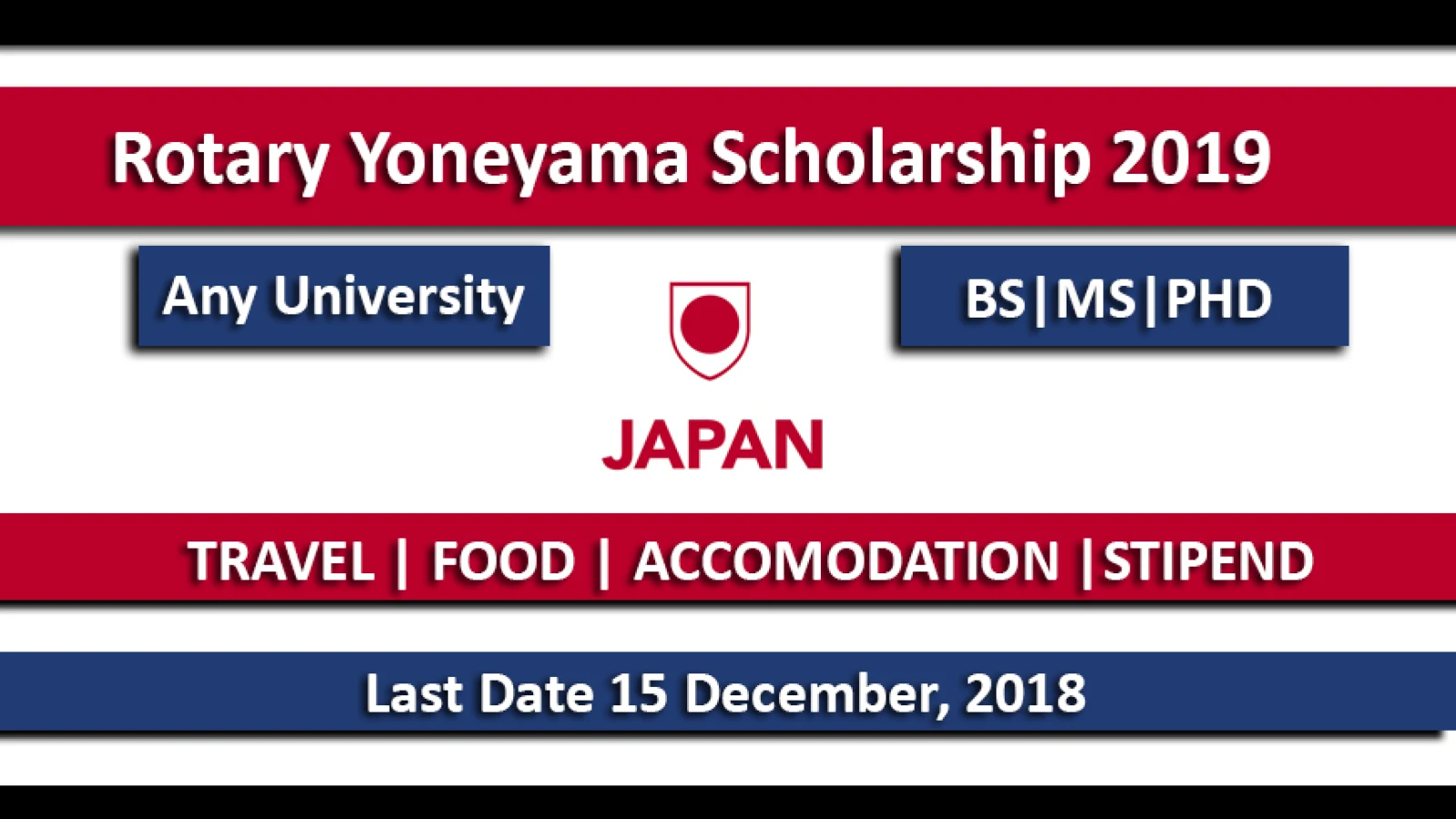 Rotary Yoneyama Scholarship 2019 in Japan Funded