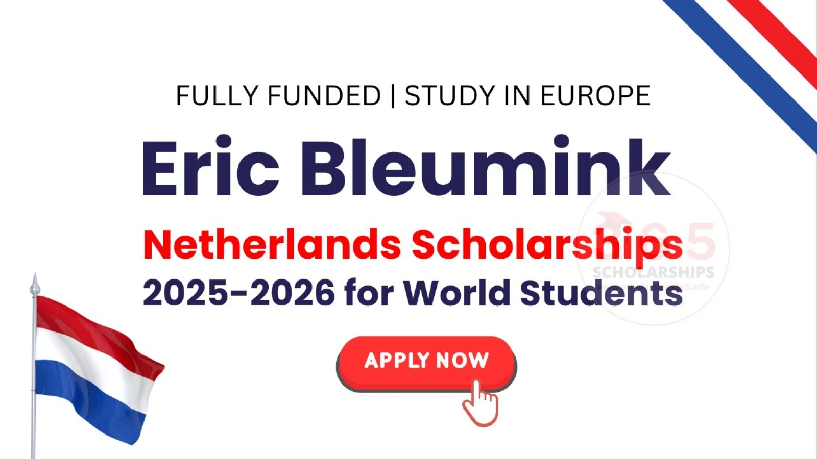 Eric Bleumink Netherlands Scholarship 2025-2026 | Fully Funded Scholarships