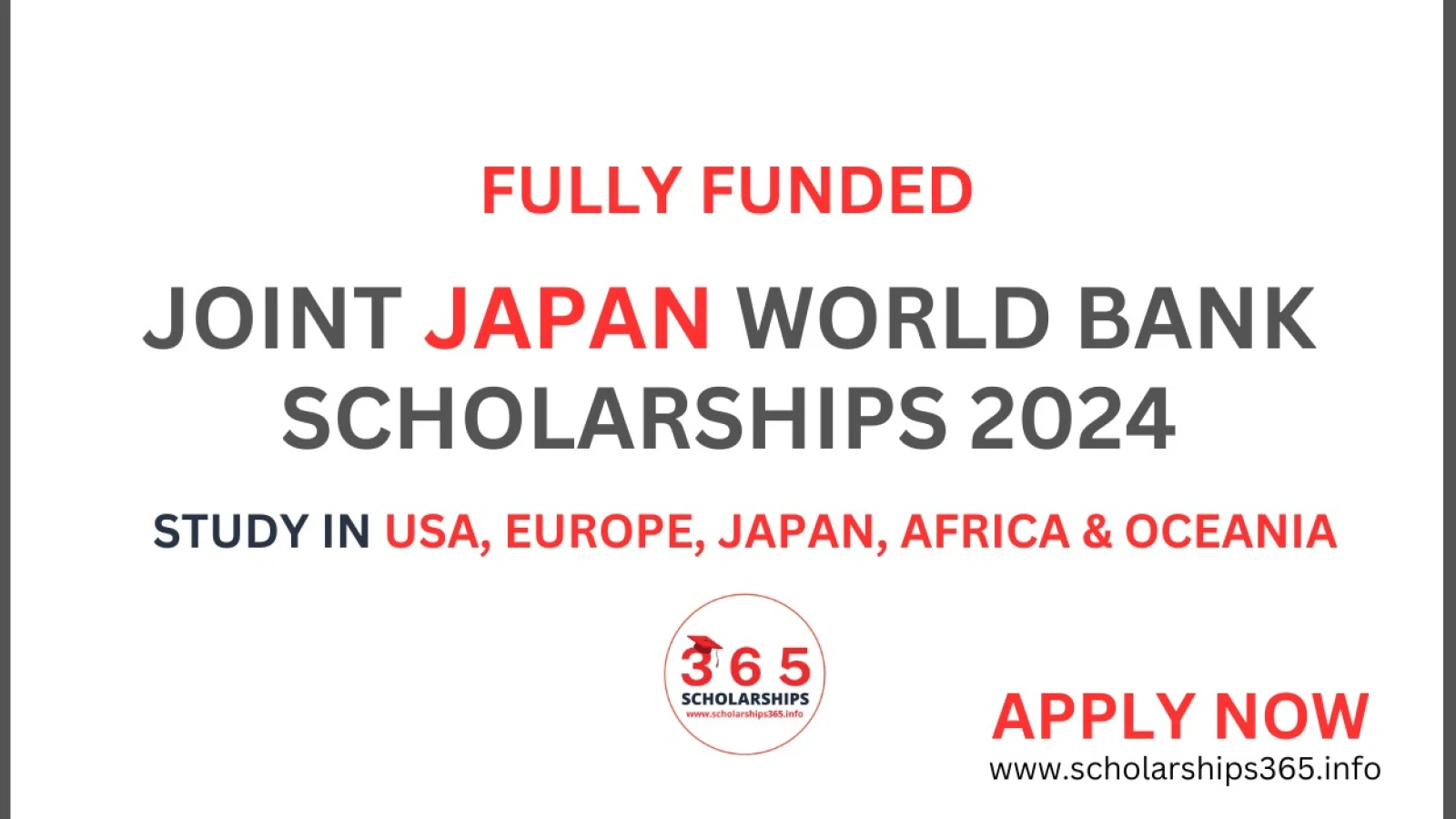 Joint Japan World Bank Scholarship 2024 Program | Fully Funded