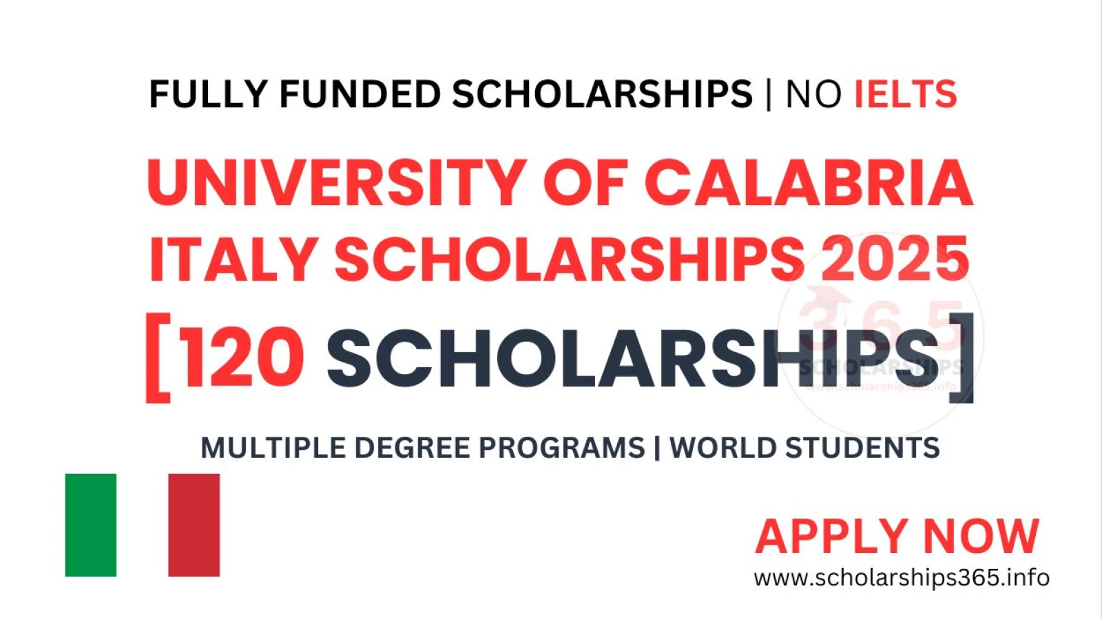 University of Calabria Italy Scholarship 2025 [120 Fully Funded Scholarship]