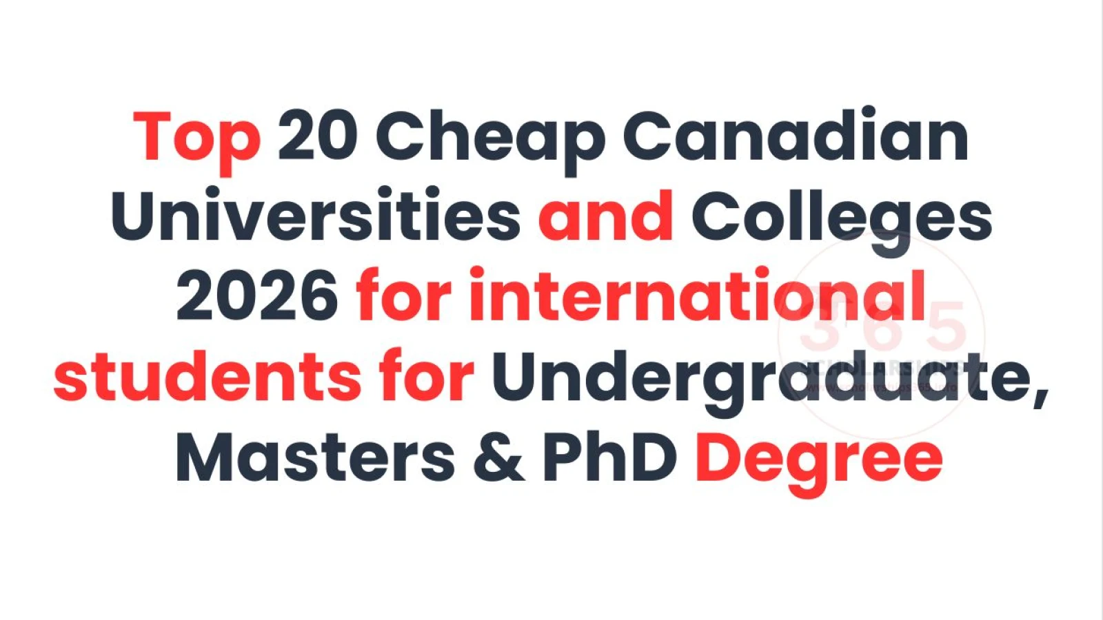 Top 20 Cheap Canadian Universities and Colleges 2026 for international students