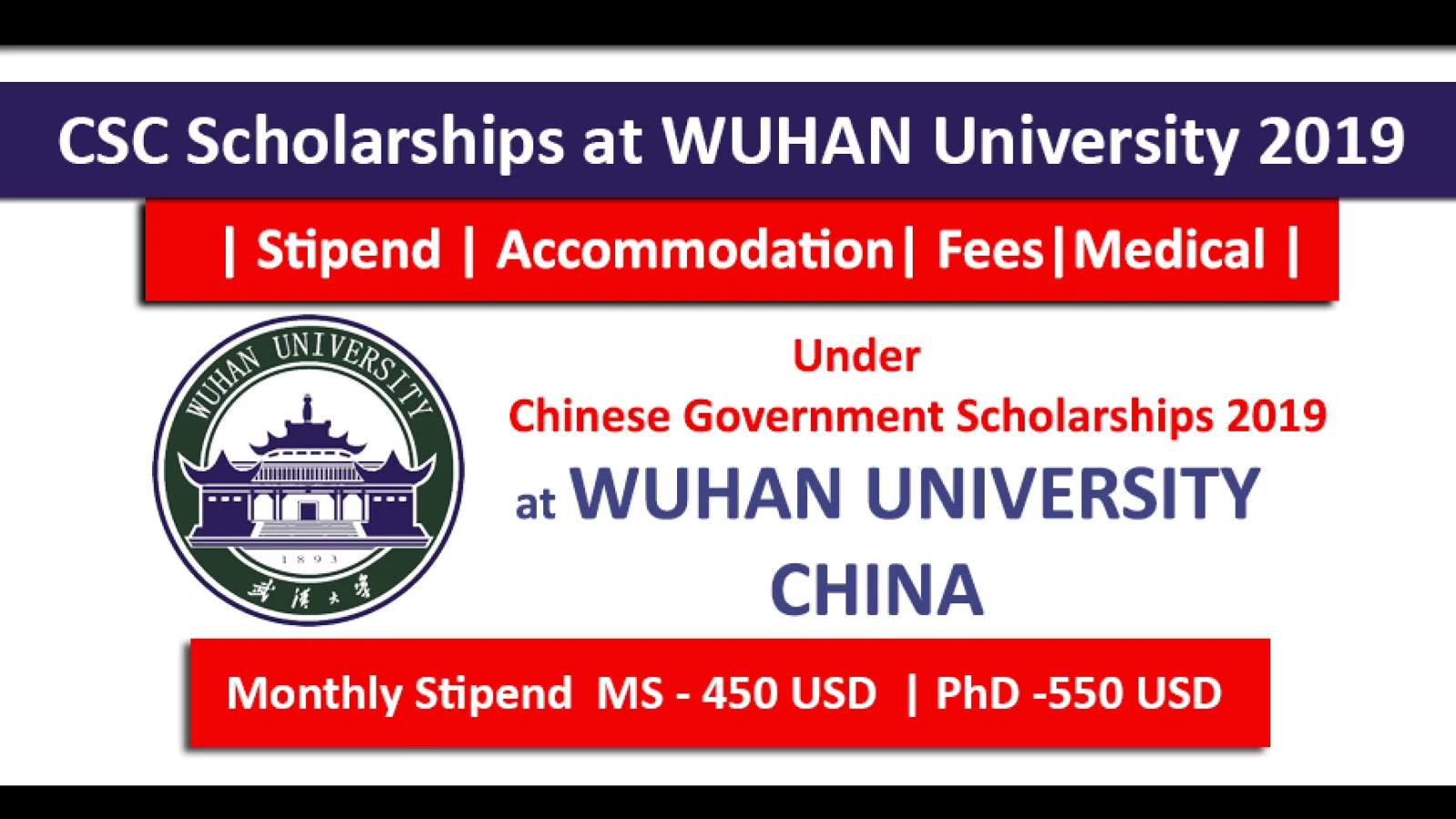 Wuhan University CSC Scholarships 2019 Fully Funded for International Students