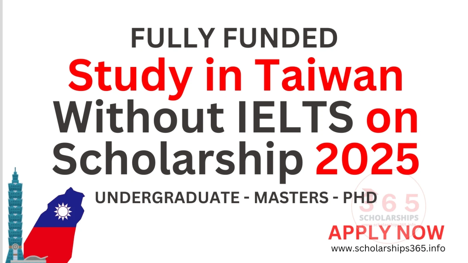Study in Taiwan Without IELTS on scholarship 2025-2026 [Fully Funded]
